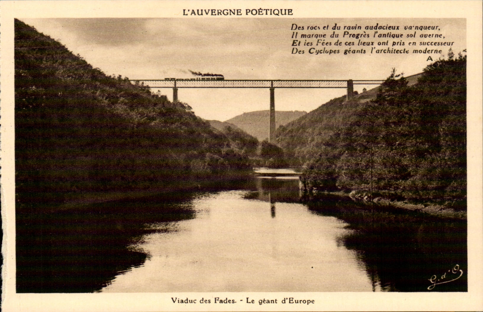Auvergne Pittoresque - Le Train Viaduc des FAdes Le geant d'Europe - CPA 