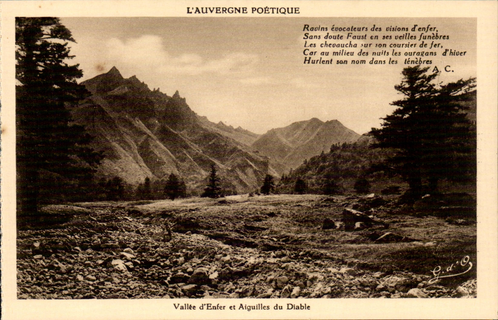 Vallée d'Enfer et Aiguilles du Diable — L'Auvergne Poétique — G. d'O.