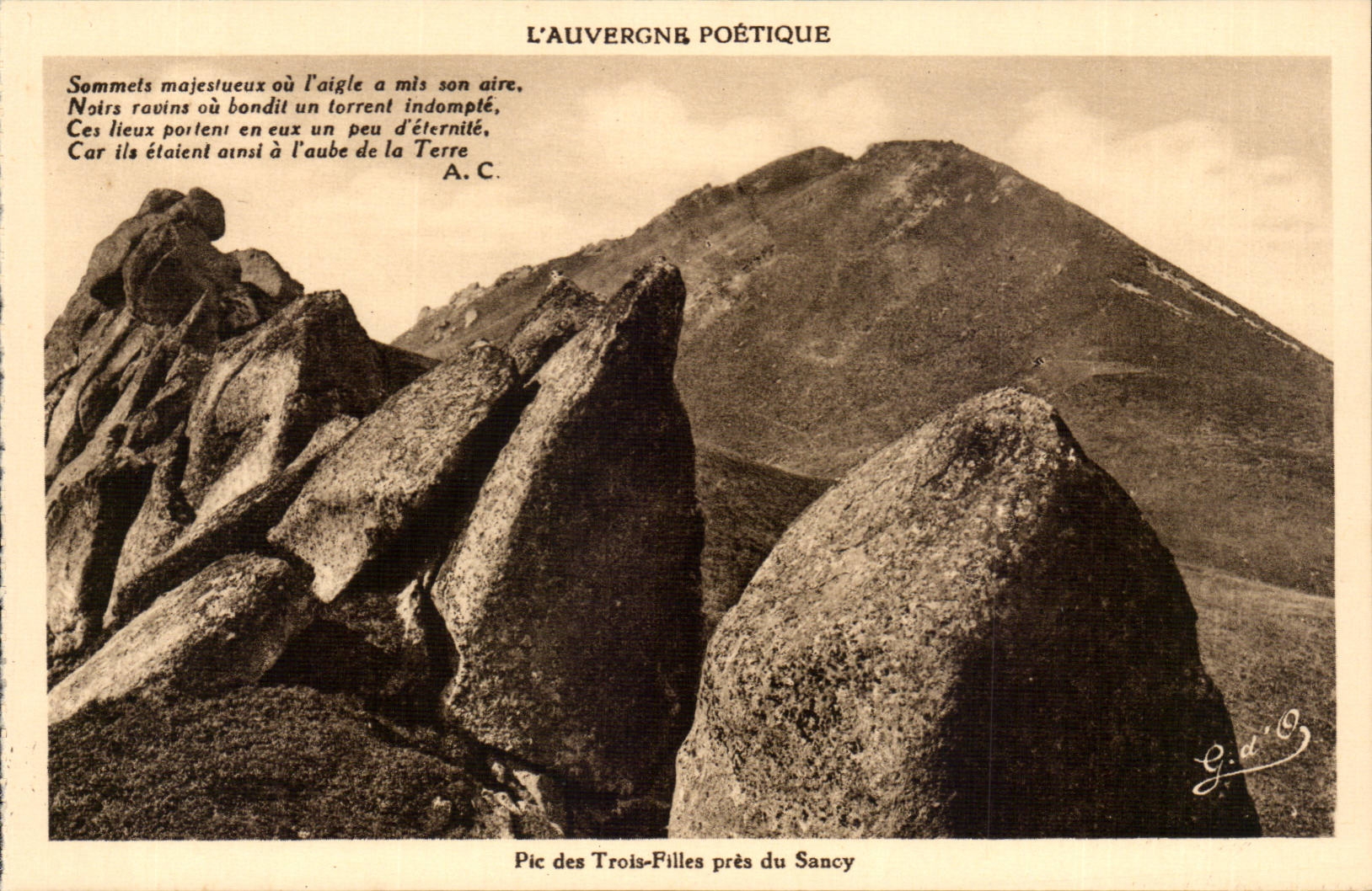 Pic des Trois-Filles près du Sancy — L'Auvergne Poétique — J. Gourtefaingue, Ollierques (P.-de-D.)
