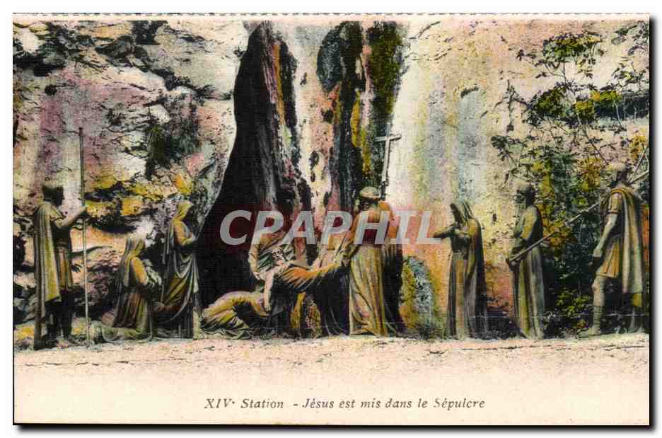 XIVe Station - Jésus est mis dans le Sépulcre — Édition photo Quantaït - Lourdes