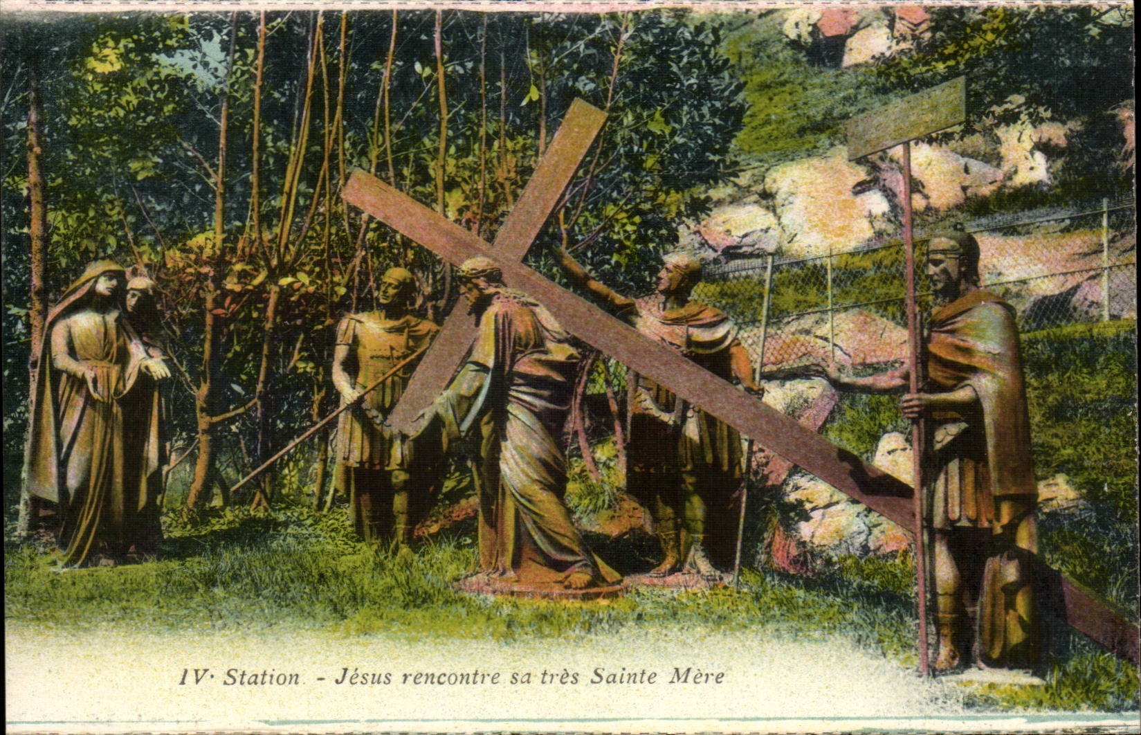 Religion - IV - Jesus rencontre sa tres Sainte Mere - CPA 