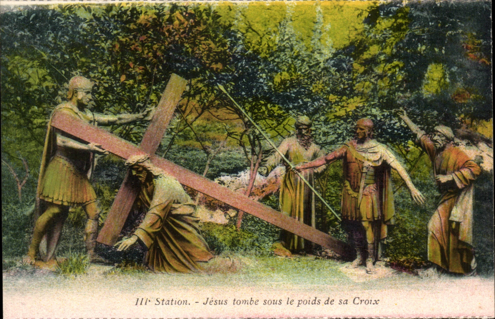 Religion - III - Jesus tombe sur les poids de la croix - CPA 