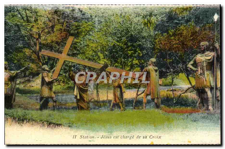 Religion - II - Jesus est charge de sa croix - CPA 