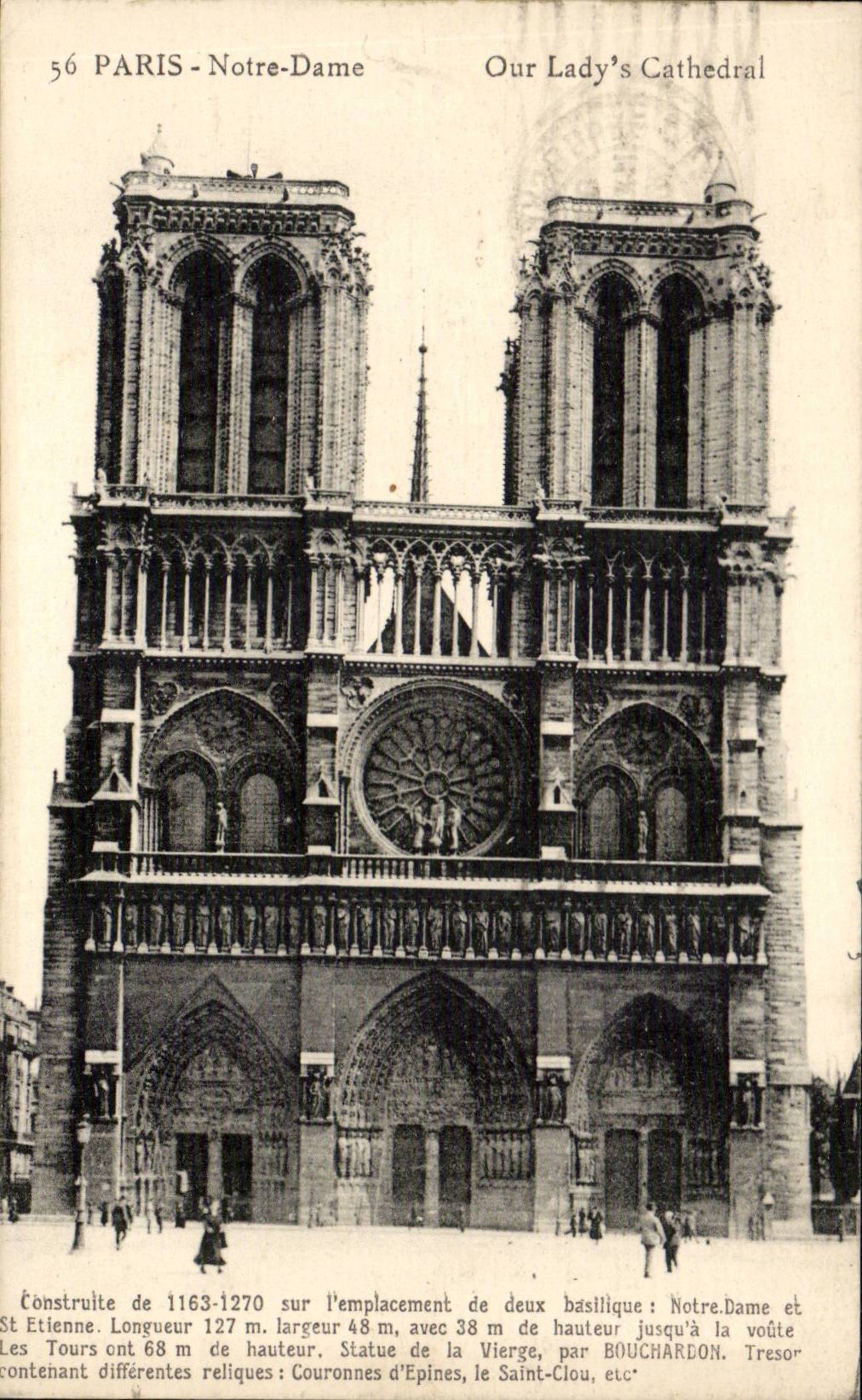 Paris - 4 - Notre Dame - Our Lady's Cathedral - CPA 