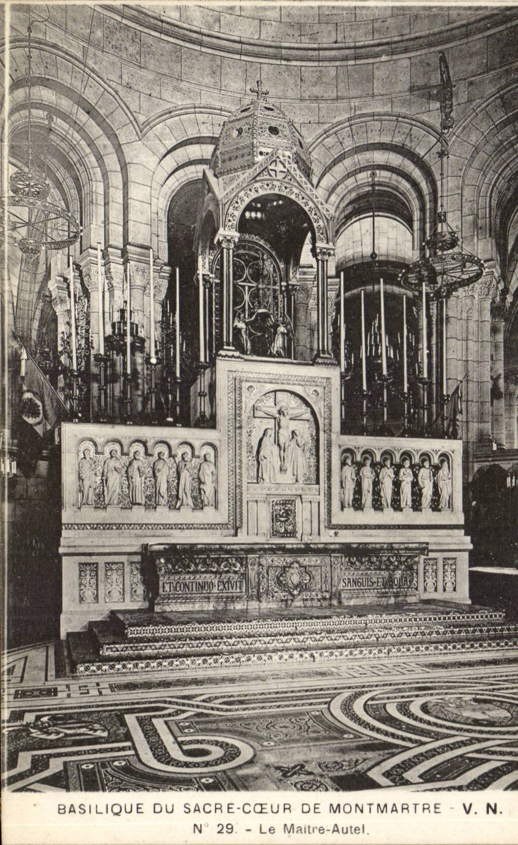Paris - 15 - Basilique du Sacre Coeur - Le Maitre Autel - CPA 