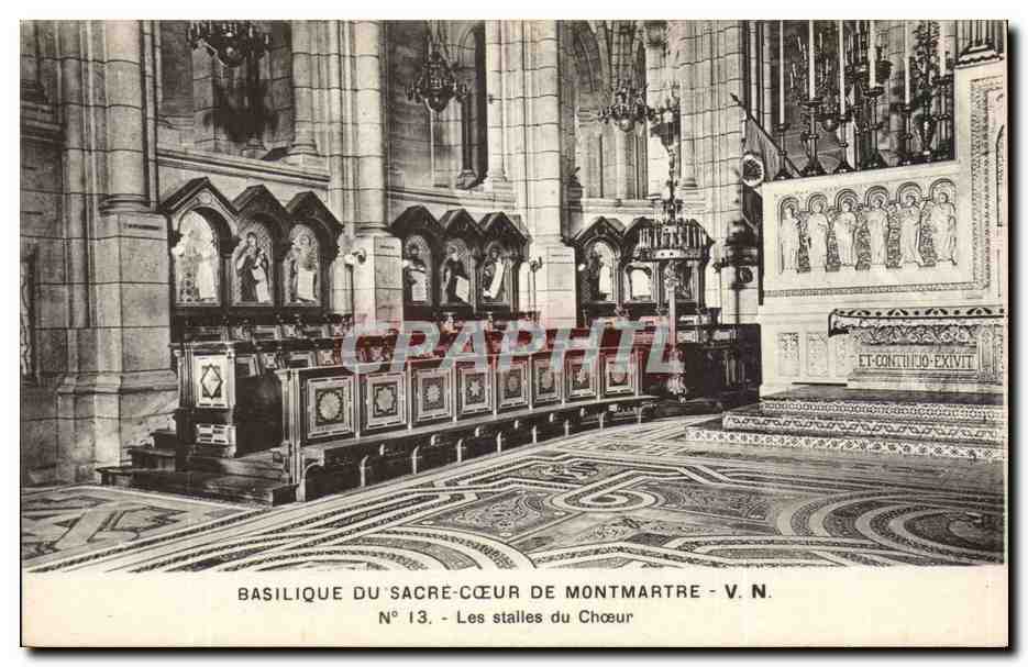 Paris - 15 - Basilique du Sacre Coeur - Les Stalles du Choeur - CPA 