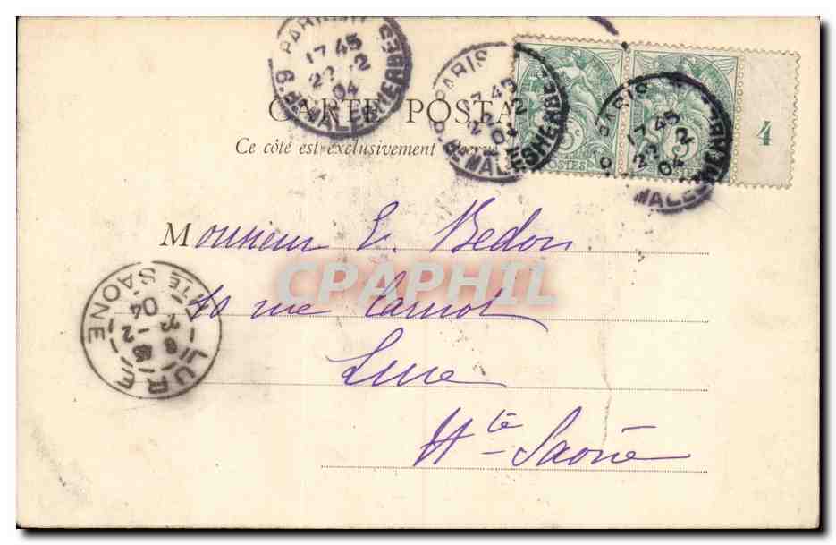 Paris - Le Madeleine - CPA  — Rückseite