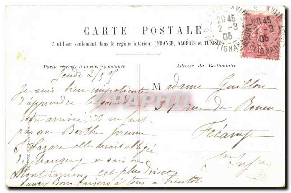 Paris - 9 - Avenue de l'Opera - CPA  — Rückseite