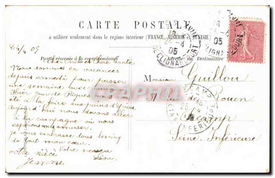 Paris - 1 - Monument de Gambetta CPA  — Verso
