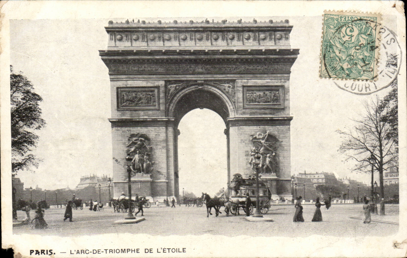 Paris - 8 - L'Arc de Triomphe de l'Etoike - cheval - horse CPA 