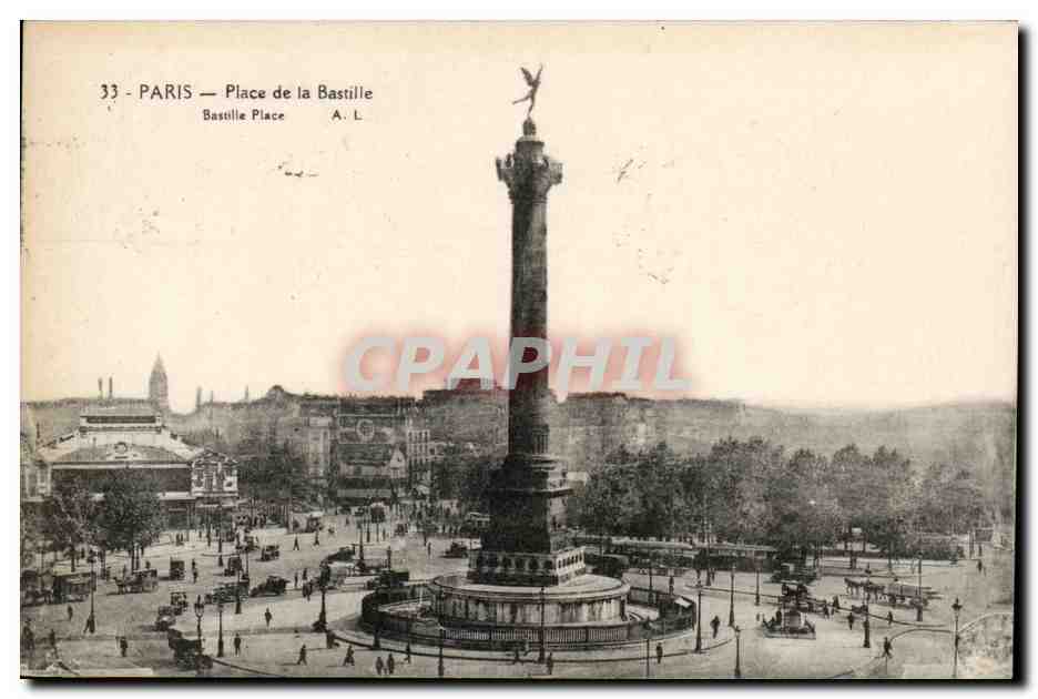 Paris - 10 - Place de la Bastille CPA 