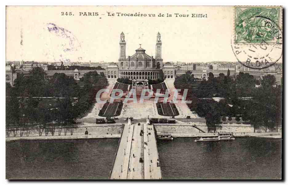 Paris - Le Trocadero vu de la Tour Eiffel