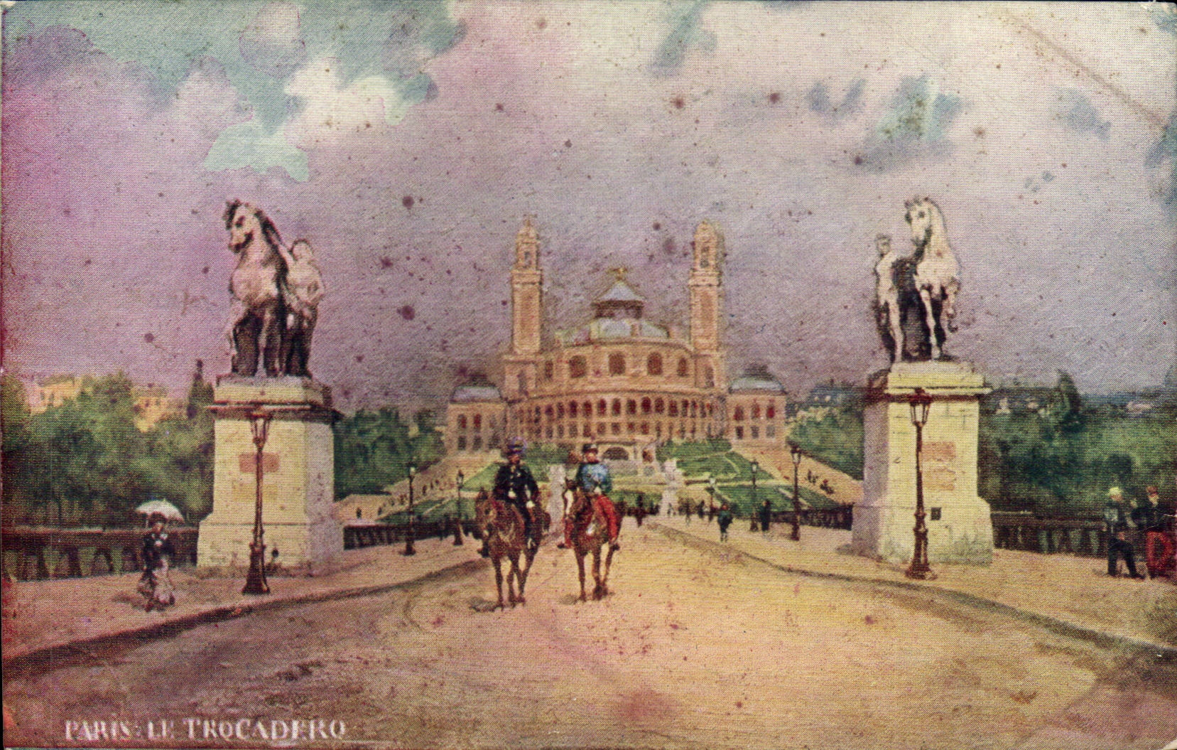 Paris - 16 - Le Palais du Trocadero - tableau - painting - art - cheval - horse CPA 