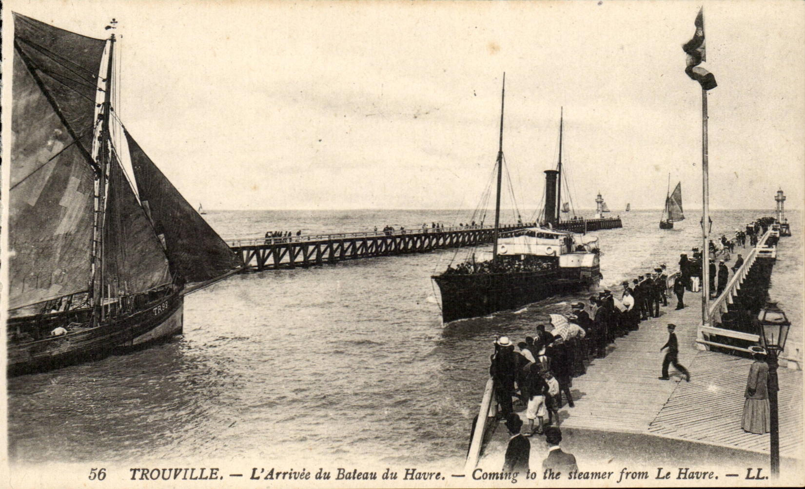 Trouville — L'Arrivée du Bateau du Havre — LL.