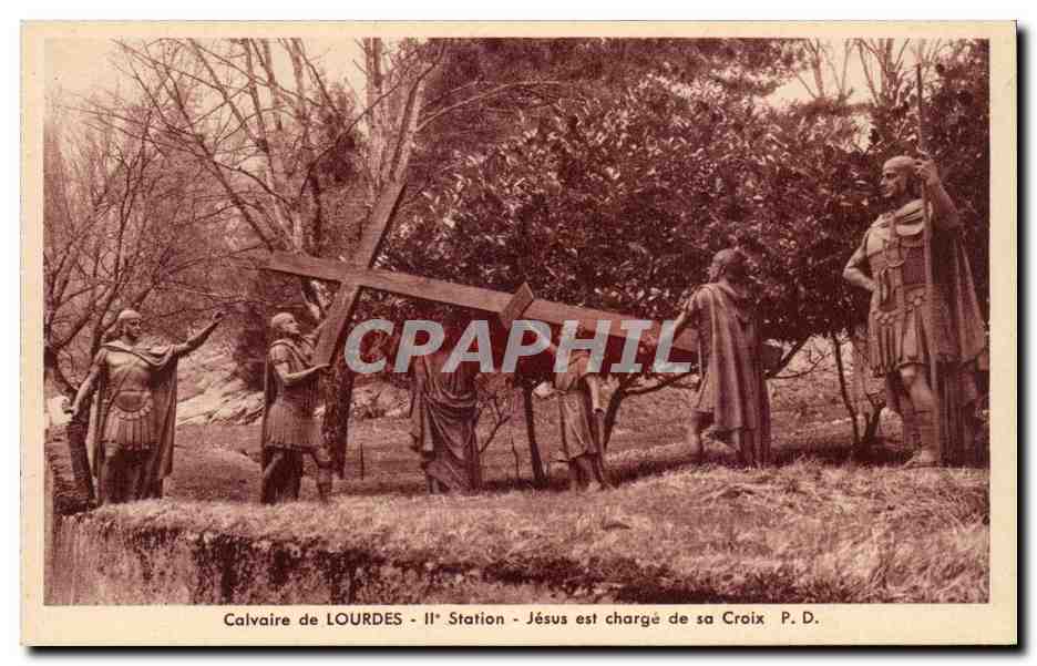 Calvaire de LOURDES - II* Station - Jésus est chargé de sa Croix - Édition P. DOUCET LOURDES