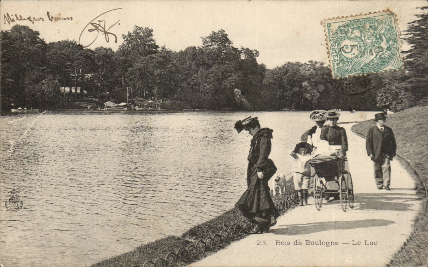 Paris - 16 - Bois de Boulogne - Le Lac - Enfant - Woman in period clothing and child - CPA 