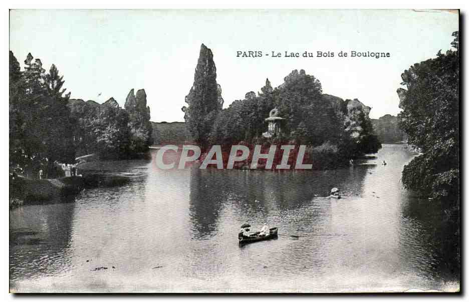 Paris - 16 - Bois de Boulogne - Le Lac - bateau - boat - CPA 