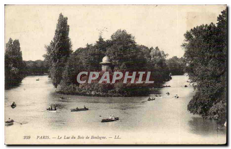 Paris - 16 - Le Lac - Bois de Boulogne - bateau - boat - CPA 