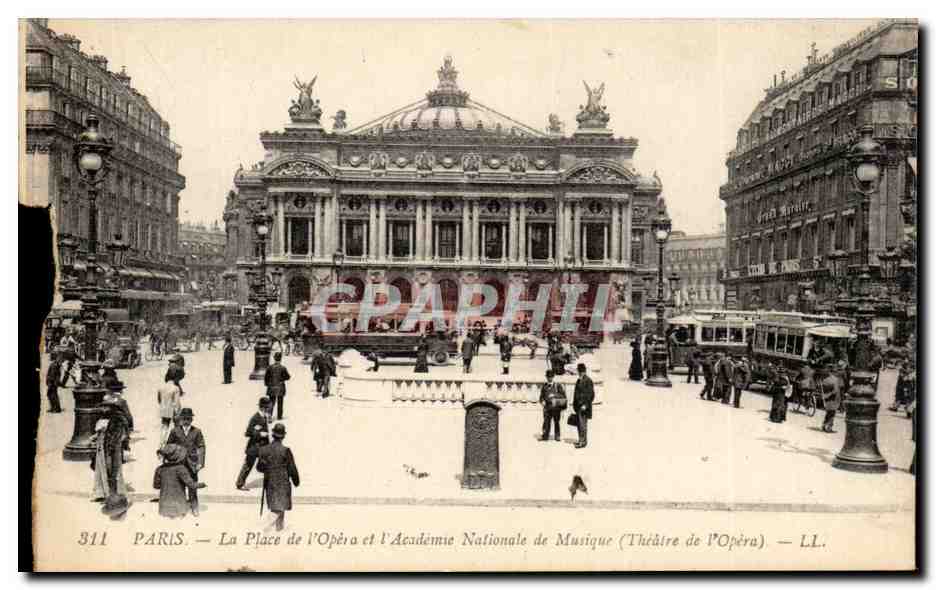 Paris - 9 - La Place de L'Opera et l'Academie Nationale de Musique CPA 