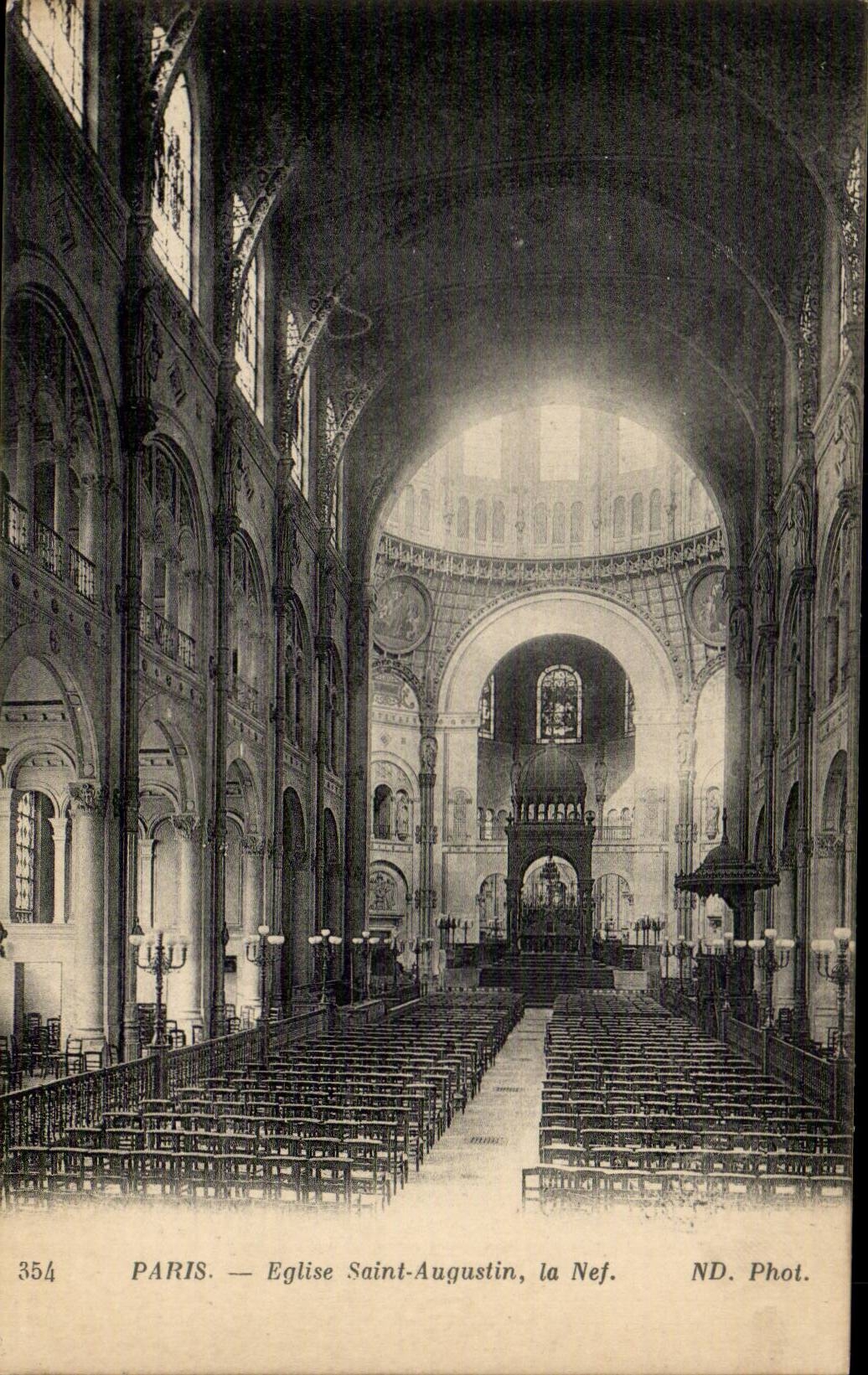 Paris - 8 - Eglise Saint Augustin - La Nef - CPA 