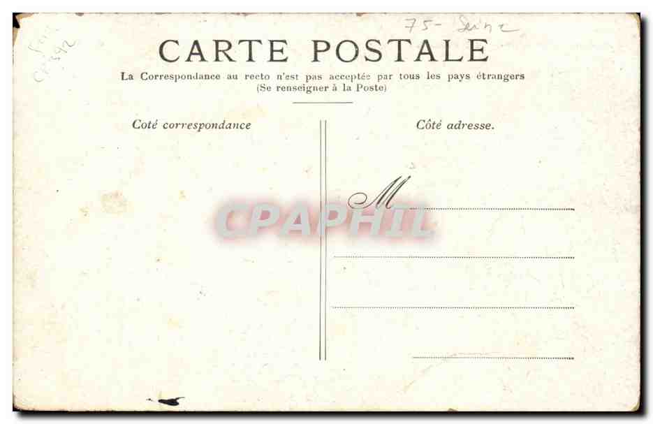 Paris - 1 - L'Arc des Tuileries - CPA  — Rückseite