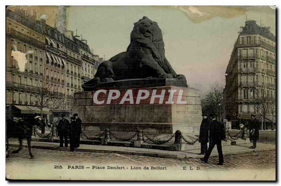 Paris - 14 - Place Defert - Le Lion de Belfort - CPA 
