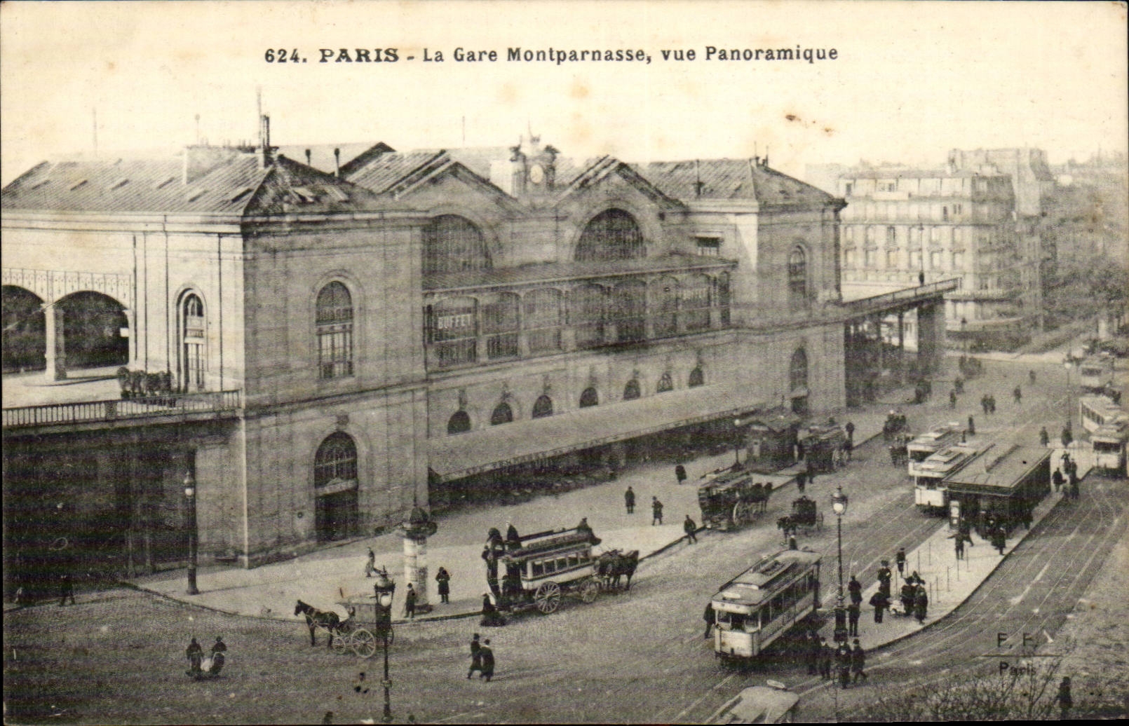 Paris - 15 - La Gare Montparnasse - cheval - horse - CPA 