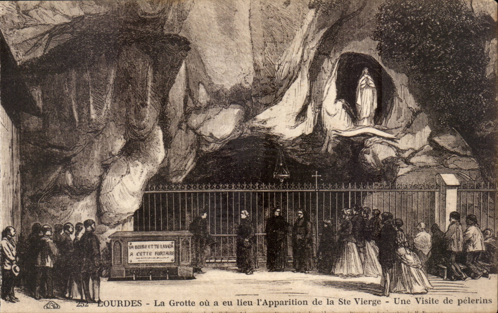 Lourdes - La Grotte ou a eu lieu l'Apparition de la Ste Vierge - CPA 