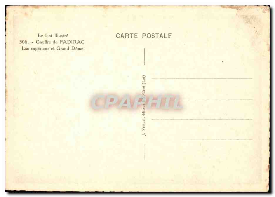 Gouffre de Padirac — Oberer See und Großer Dôme — Le Lot Illustré, n°306 — Rückseite