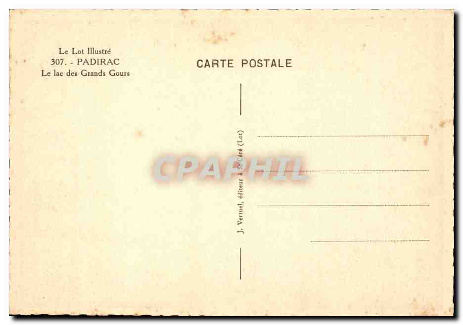 See der Grands Gours — Padirac (Lot) — Le Lot Illustré, n°307 — Rückseite