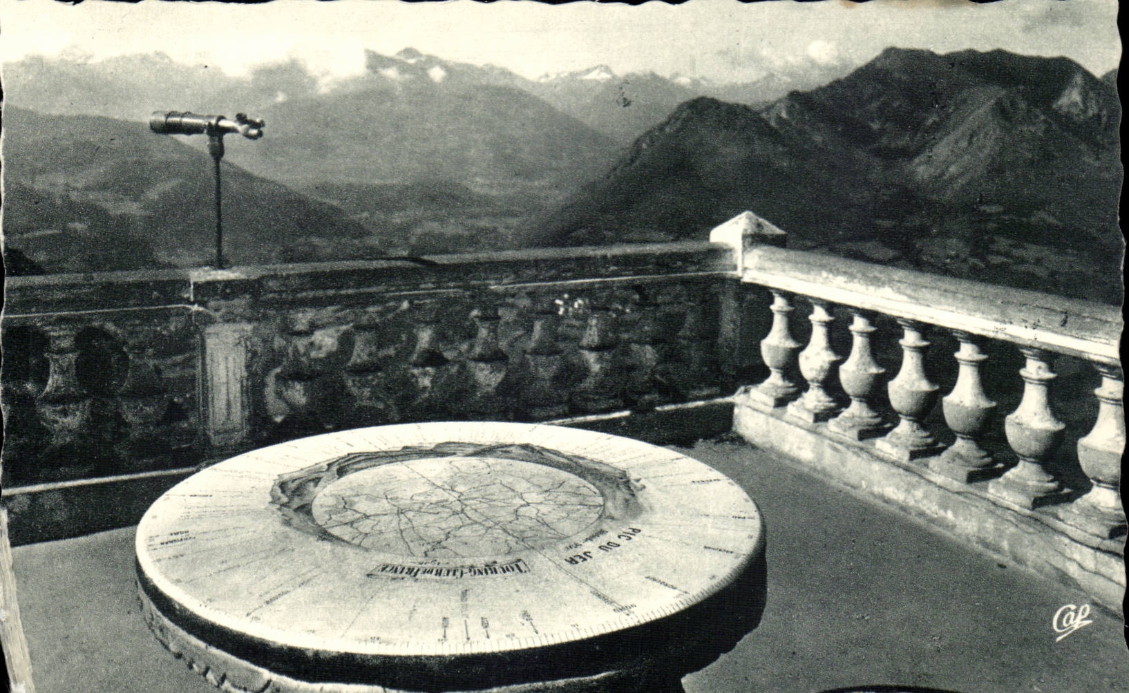 Lourdes - Pic du Jer - Table d'Orientation de l'Observatoire - CPA 
