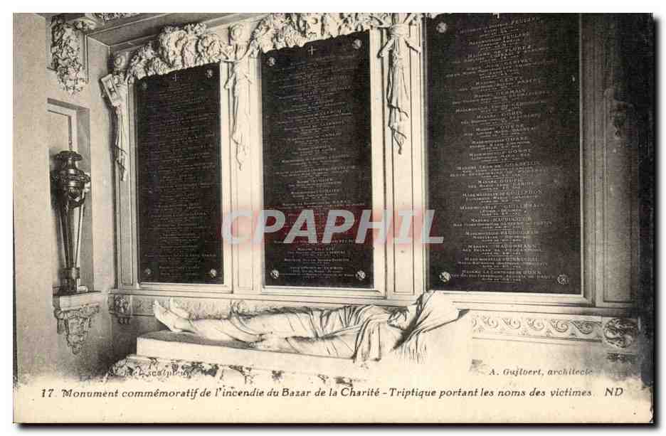 Paris - Monument de l'Incendie du Bazar de la Charite - CPA 