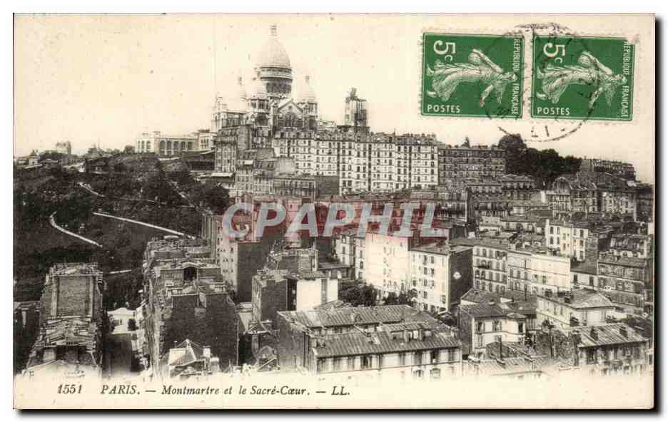 Paris - 18 - Panorama de Montmartre et Le Sacre Coeur - CPA 