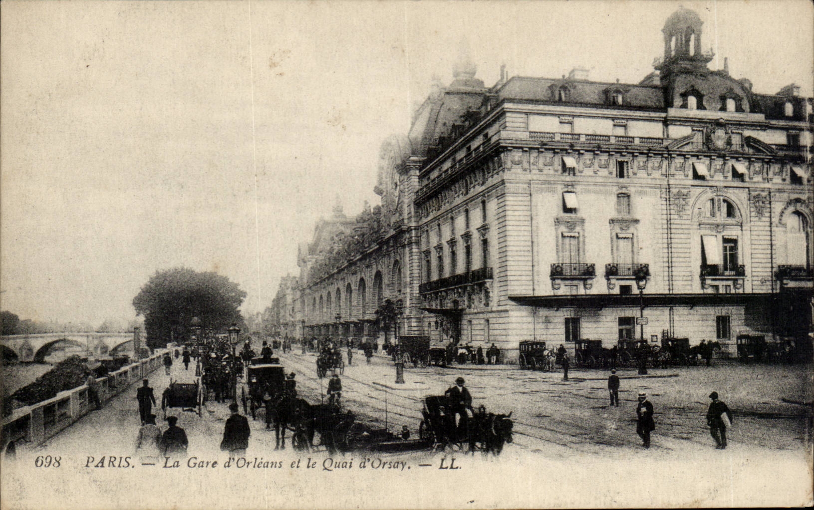Paris - 14 - La Gare d'Orleans et le Quai d'Orsay - cheval - horse CPA 