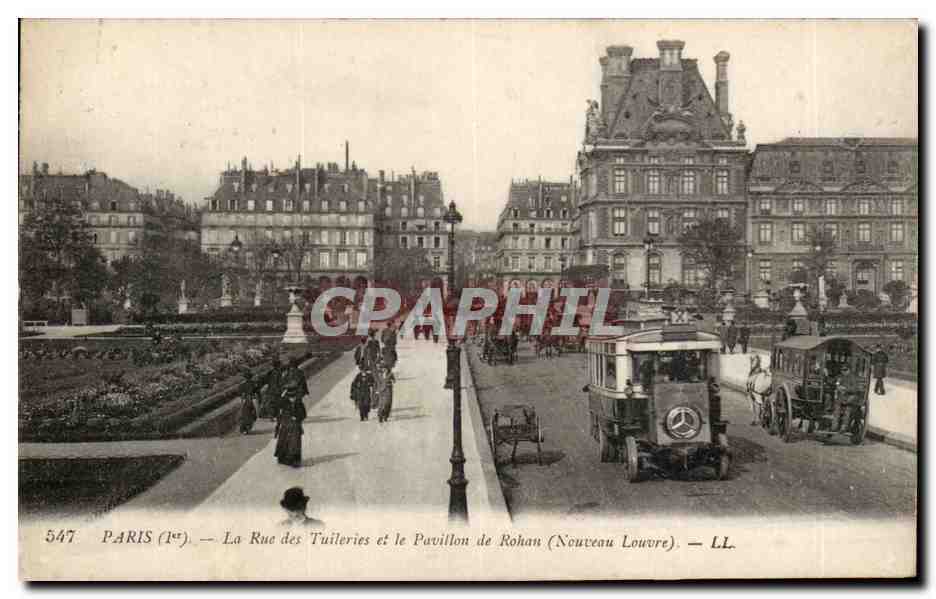 Paris (1er) — La Rue des Tuileries et le Pavillon de Rohan (Nouveau Louvre) — LL. n° 547