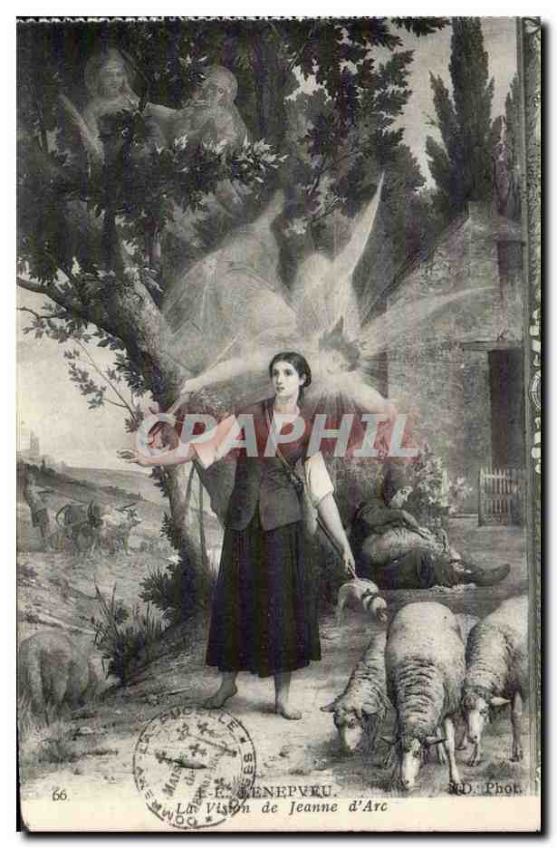 Arts - Tableau - Vision de Jeanne d'Arc - mouton CPA 