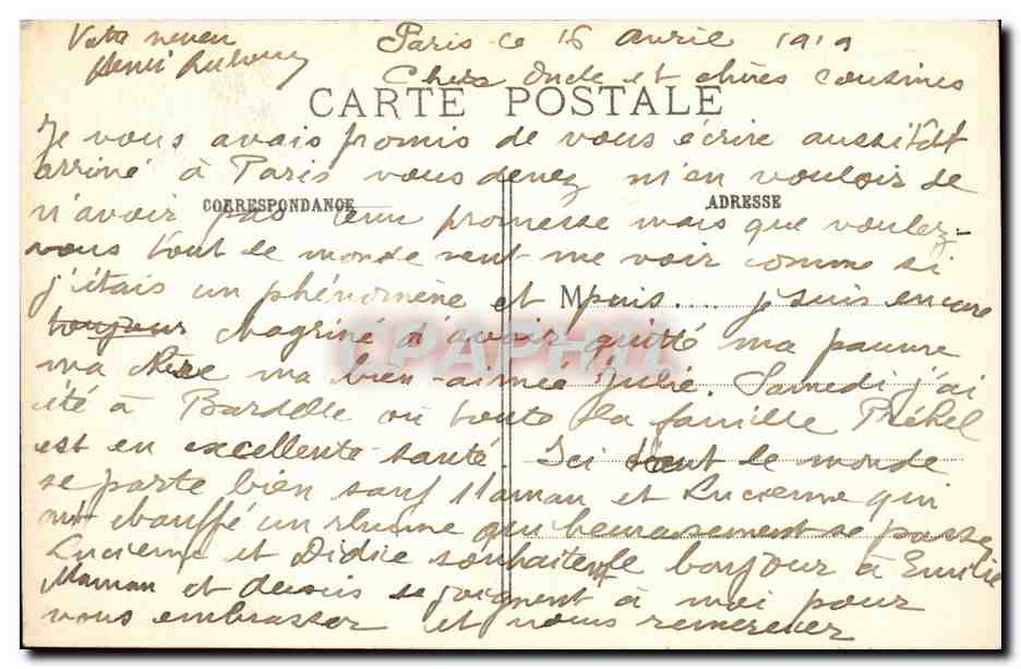 Paris - 9 - Eglise de la Trinite - CPA  — Rückseite