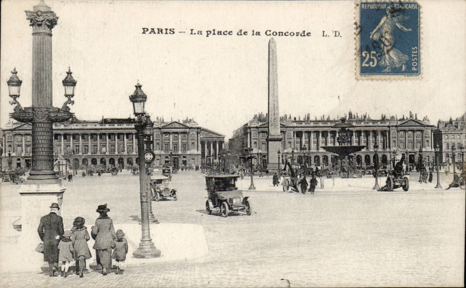 Paris - 8 - La Place de la Concorde - automobile - old fashioned car - CPA 