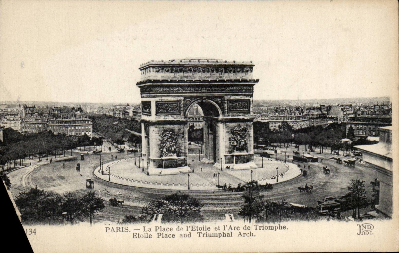 Paris - 8 - La Place de l'Etoile et l'Arc de Triomphe - CPA 