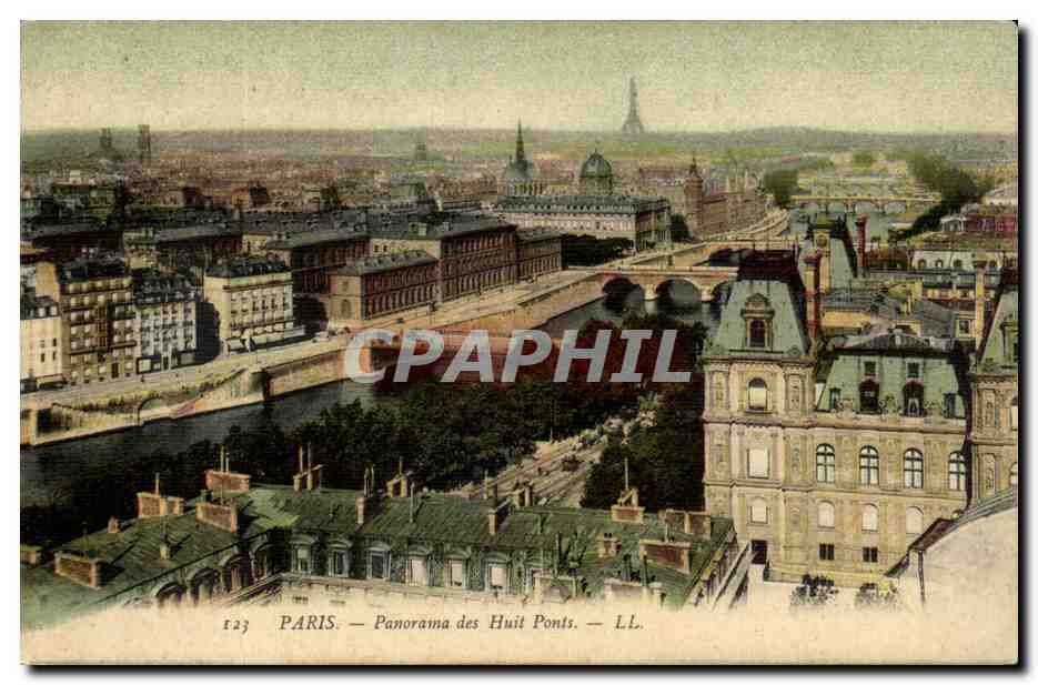 Paris - 1 - Panorama des Huits Ponts - CPA 