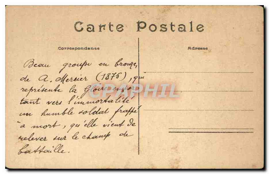 Paris - 1 - Jardin des Tuileries - Le Gloria Vietis par Mercier - CPA  — Verso