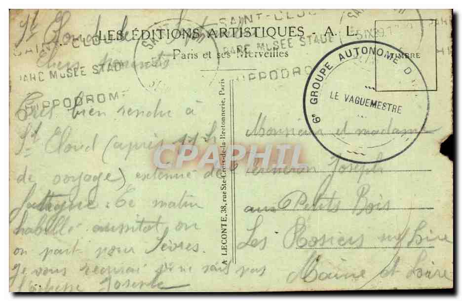 Paris - 1 - La Chambre des Deputes - CPA  — Rückseite