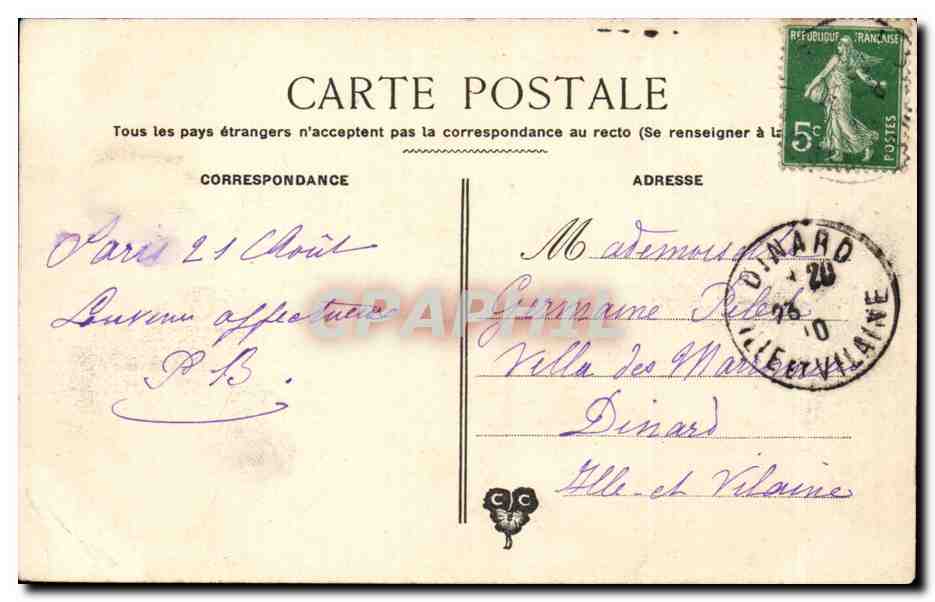 Paris - 5 - Les Arenes de la rue Monge - enafants - chien - CPA  — Rückseite