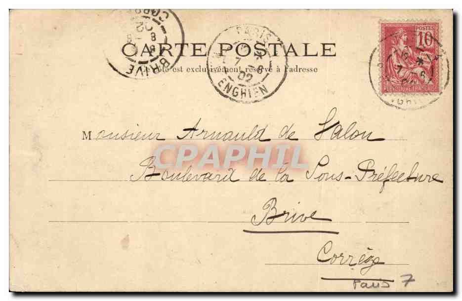 Paris - 7 - Hotel des Invalides - canon - funny card - CPA  — Rückseite