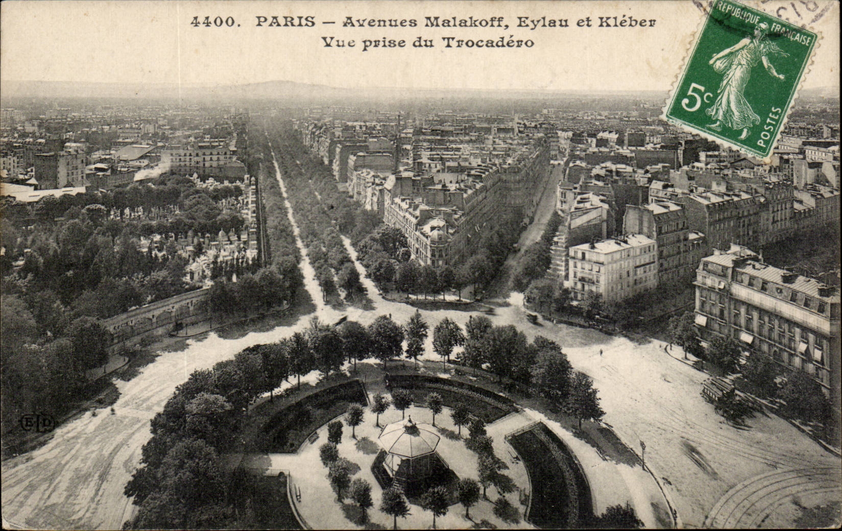 Paris - 8 - Avenue Malakoff Eylau et Kleber - Vue Prise du Trocadero - CPA 