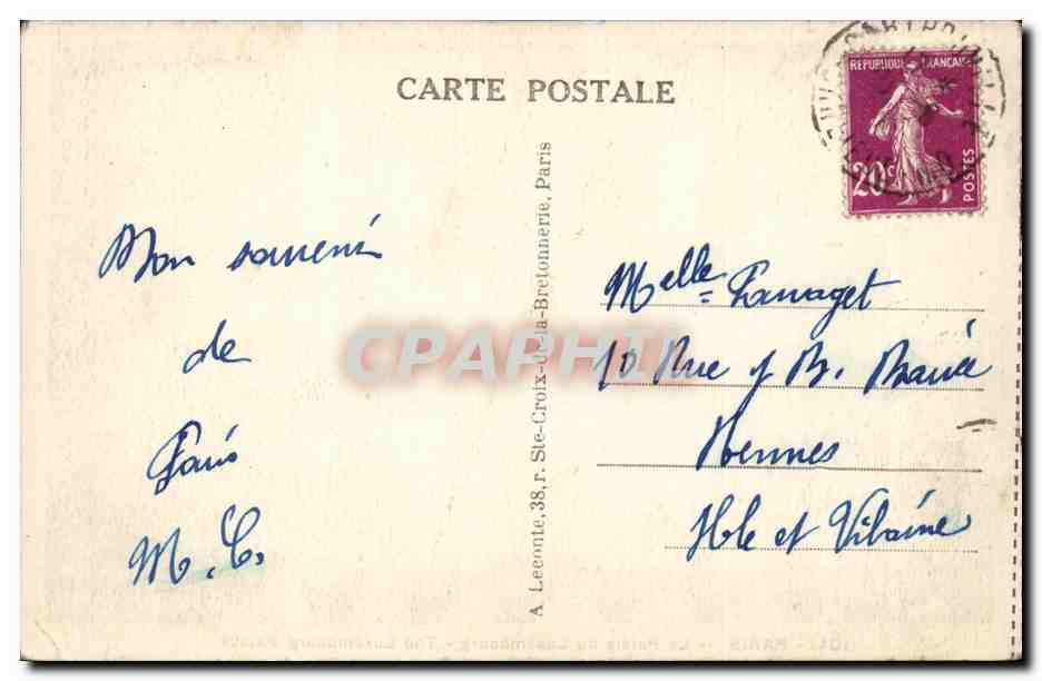 Paris - 6 - Le Palais du Luxembourg - CPA  — Rückseite