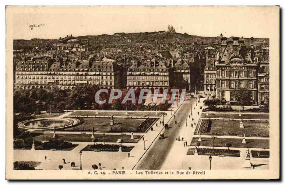 Paris - 1 Les Tuileries et la Rue de Rivoli - CPA 