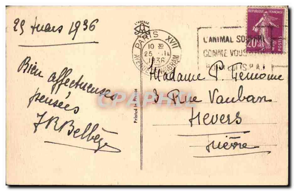 Paris - 1 Les Tuileries et la Rue de Rivoli - CPA  — Verso