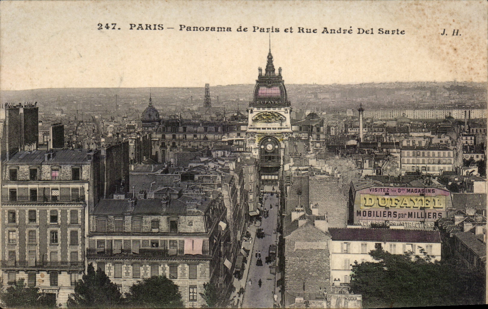 Paris - 6 - Rue Andre del Sarte - Panorama de Paris - CPA (Dufayel)