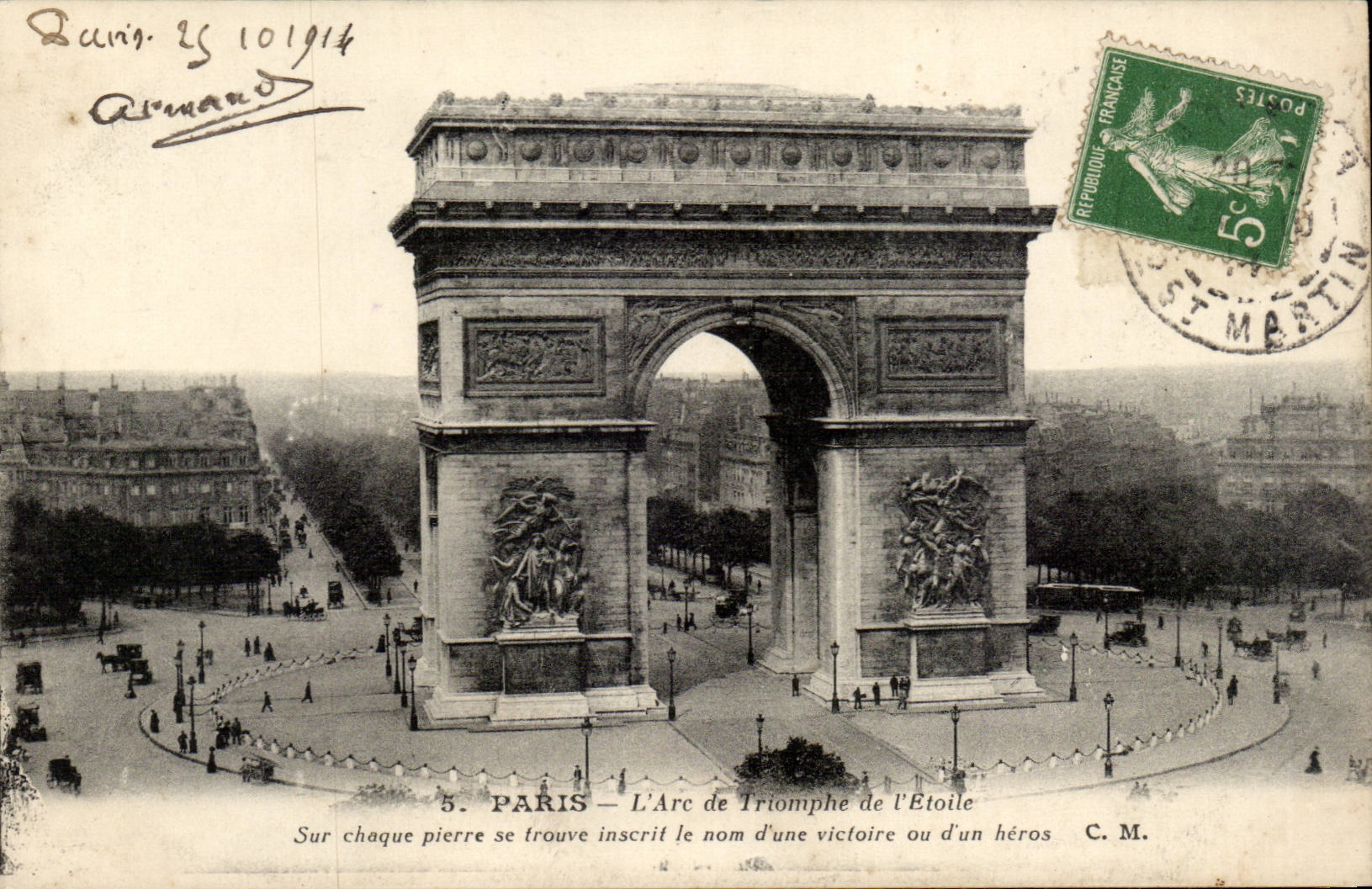 Paris - 8 - L'Arc de Triomphe de l'Etoile - CPA 
